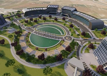 הדמיית מרכז The RISE באשקלון; Fab III-V ויכולות אריזה מתקדמת תחת קורת גג אחת. (קרדיט: גליל הנדסה)