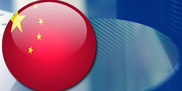 מפעל SMIC ודגל סין. איור: מתוך PIXABAY.COM