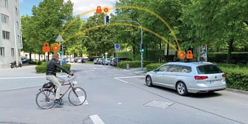 אוטוטוקס תשיק במינכן פלטפורמה למניעת תאונות בצמתים של אופניים וקורקינטים המכונה זוז (ZOOZ). צילום יחצ