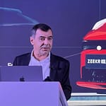 פרופ' אמנון שעשוע בהרצאה בכנס CES 2023. צילום: אבי בליזובסקי